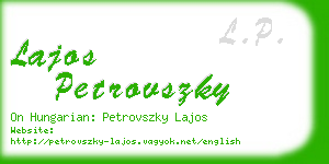 lajos petrovszky business card